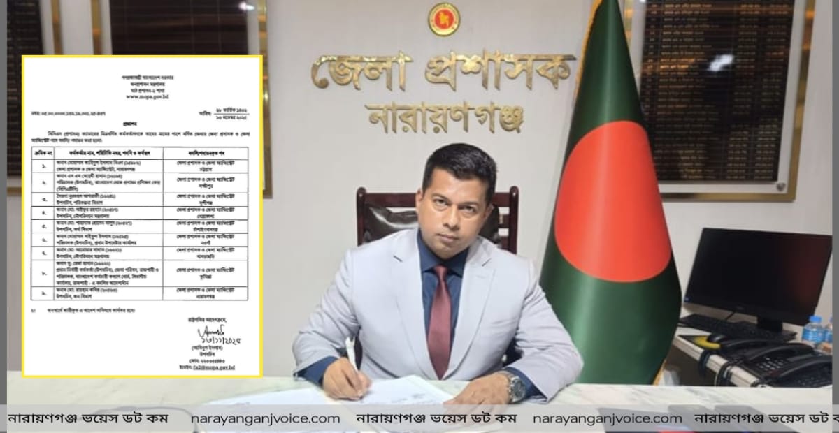 নারায়ণগঞ্জের মানবিক ডিসি জাহিদুল ইসলাম মিয়া চট্টগ্রামে বদলি