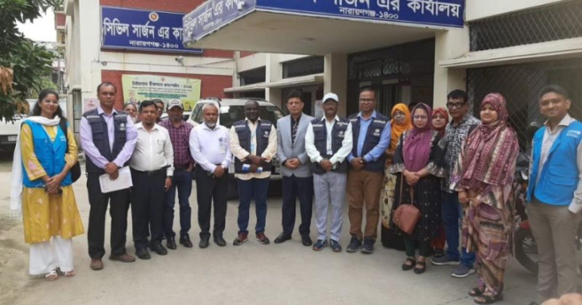 নারায়ণগঞ্জে টাইফয়েড টিকাদান কর্মসূচি পরিদর্শনে বিশ্ব স্বাস্থ্য সংস্থার প্রতিনিধি দল